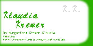 klaudia kremer business card